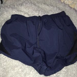 Navy and black athletic shorts